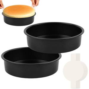 lot 5326 image: tutikuki 10 Inch Cake Pan Set of 2 - Nonstick Carbon Steel Round Cake Baking Pans with Parchment Paper, Dishwasher Safe, Durable for Large Layer Cakes, Birthday & Christmas Baking