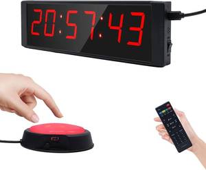 lot 5327 image: Ousmile Large Stopwatch with StartStop Button, LED Digital Timer with Remote, Countdown Clock with Buzzer, Gym Clock for Home Gym, Interval Timer for Workout