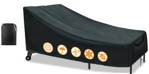 lot 5365 image: Ruikyhom Lounge Chair Cover 80L x 28W, Chaise Lounge Covers Outdoor Waterproof, Heavy Duty Lounge Chair Covers for outside, Fits up to 30 Hight, Outdoor Furniture Cover Black Grey
