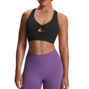 lot 6357 image: Aoxjox Womens Workout Sports Bras Twist Front Fitness Training Gym Bra Yoga Crop Lola Tank (Black, X-Large)