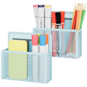 lot 6367 image: Marbrasse Magnetic Dry Erase Marker Holder, Mesh Pen Holder for Whiteboard��Magnet Pencil Organizer Storage for Refrigerator Locker Accessories Organizer for Home, School and Office(Blue)