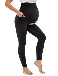 lot 6376 image: Happy.angel Maternity Leggings with Pocket, Women Soft Pregnancy Yoga Pants size XL