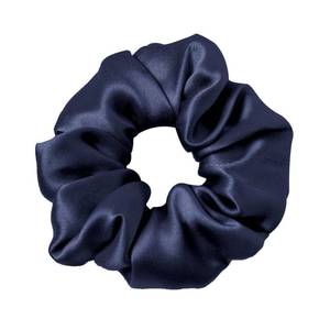 lot 6379 image: LILYSILK Silk Hair Scrunchies for Frizz & Breakage Prevention 100% Mulberry Silk Hair Ties No Damage Elastic Silk Ponytail Holders, 1Pc, Navy Blue