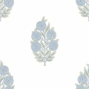 lot 6382 image: RoomMates Tamara Day RMK12517RL Blue Dutch Floral Peel and Stick Wallpaper