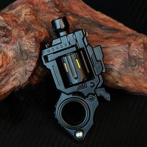 lot 6385 image: Metal Fidget Toys Adults Gun Decompression EDC Fidget Spinner, Cool Stress Relief Spinner Ring for Finger, Best Steel Mini Toy Gift for Men (Black)
