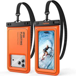 lot 6391 image: TopMade Floating Waterproof Phone Pouch 2 Pack, IP68 Waterproof Phone Case for BeachKayakCruise Travel Essentials, Cellphone Dry Bag for iPhone 17 16 15 Pro Max, Samsung S26 Ultra Up to 7.0, Orange