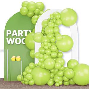 lot 6458 image: PartyWoo Lime Green Balloons 120pcs Different Sizes of 18 12 10 5 Inch Light Green Latex Balloon Arch Kit Garland for Wedding Birthday Dinosaur Jungle Golf Football Theme Party Decorations Green-Y6