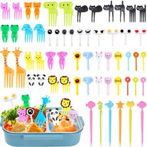 lot 8307 image: 156PCS Animal Food Picks for Kids Bento Box Accessories, FATLODA Fun Kid Food Picks, Cute Fruit Toothpicks for Kids Lunch Accessories, Reusable Lunchbox Pick for Kid Toddler