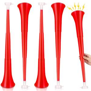 lot 8318 image: Sosation 4 Pieces Collapsible Stadium Horn 24 Inch Vuvuzela Plastic Trumpet Horn Blow Noisemakers for Sporting Events Football Games Sports Party Supplies Favors Accessories(Red)