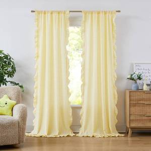 lot 9507 image: ZJDECOR 95 Inches Yellow Buffalo Plaid Curtains for Bedroom Living Room