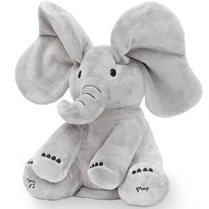 lot 9509 image: Tippi Peek a Boo Elephant Toy - Interactive Singing Elephant Teddy