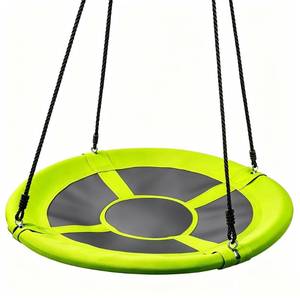 lot 9514 image: TURFEE 40 inch Saucer Swing for Tree Outdoor, 900Lb Weight Capacity Swing Seat with Hanging Straps Adjustable Safe Durable Accessories(Green)