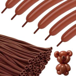 lot 10438 image: 260 Balloons - Coffee Brown Long Balloons for Tying Balloon Arch, 100Pcs Twisting Balloon for Animal Modeling & Birthday Party Decorations