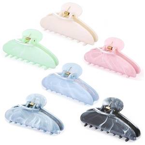 lot 10440 image: Yuxung 6 Pcs Large Acrylic Hair Claw Clips for Women Cute Non-slip Hold Clamps for Thick Thin Hair Stylish French Barrettes Accessories(4.33 Inch,Elegant Colors)