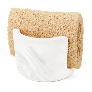 lot 10455 image: Amviner Diatomite Sponge Holder for Kitchen Sink Counter, Quick Drying, Fast Water Absorbent Stone Tray, 1 Slot Dish Sponge Rack, Kitchen Organizer, White Marble Pattern