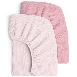 lot 10474 image: Lulu Moon Muslin Crib Sheets - Fitted Crib Mattress Sheets for Boys and Girl - 28x 52, 2 Pack