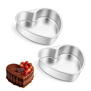 lot 11430 image: E-far 10 Inch Heart Cake Pan, 2Pcs Stainless Steel Heart Shaped Cake Mold, Large Cake Tin Baking Pan for Valentine��s Day Anniversaries Wedding, Non-Toxic & Dishwasher Safe