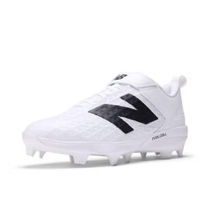 lot 11444 image: New Balance Mens FuelCell 4040 V8 Molded Baseball Shoe, WhiteWhiteBlack, 14 M (Slight Use)