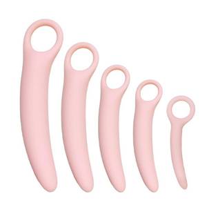 lot 12129 image: 5-Pack Silicone Dilators Pelvic Floor Muscle Trainer Set for Women Pink