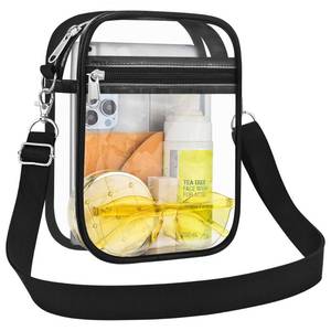 lot 12131 image: Slumou Clear Bag for Stadium Events - Sports Messanger Bag Small Mini Clear Purse for Fan, Concert, Work, Travel