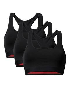 lot 12140 image: DANISH ENDURANCE Bralettes for Women, Organic Cotton, Seamless Bra, Wireless, Racer Back, Black, Small