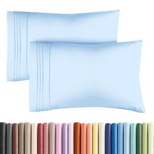 lot 12167 image: King Pillow Cases Set of 2 - Ultra Soft Hotel Quality Pillowcase Covers - Comfy, Cozy & Wrinkle Free - Shrinkage, Stain & Fade Resistant - Machine Washable Pillow Protectors - 2 Piece Set - Light Blue
