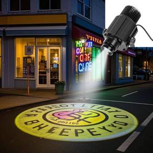 lot 13140 image: 65W LED GOBO Projector Free Custom Logo Ip67 Waterproof Rotating Lens Image,for Logo,Advertising,Indoor,Wedding,Store,Outdoor,Company,Hotel,bar (65W)