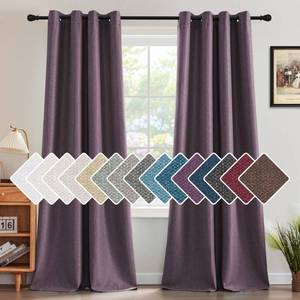 lot 13173 image: H.VERSAILTEX Linen Blackout Curtain 108 Inches Long for BedroomLiving Room Thermal Insulated Grommet Linen Look Curtain Drapes Primitive Textured Burlap Effect Window Drapes 1 Panel - Heather Mauve