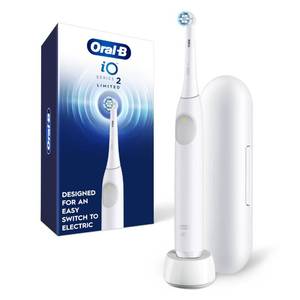 lot 14223 image: Oral-B Rechargeable Electric Toothbrush, iO Limited Simple Clean, 3 Cleaning Modes, Automatic Pressure Sensor to Protect Gums, Travel Case, White