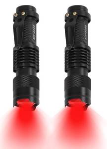 lot 14226 image: HinsGEAR 2 Pack Red Flashlight LED Single Mode Light 1 Mode LED Torch Scalable Red Light Flashlight for Astronomy Aviation Night Observation (Powered by Single AA Battery, Not Included)