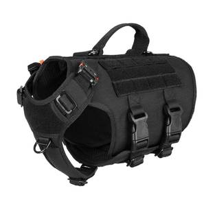 lot 14227 image: ICEFANG GN3 Tactical Dog Harness with 6X Buckle,Dog Molle Vest with Handle,34 Body Coverage,Hook and Loop Panel for ID Patch,No Pulling Front Clip (S (22-27 Girth), Black)