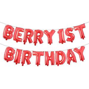 lot 14228 image: Berry Birthday Balloon, Sweet Berry Themed 1st Birthday Party Supplies, Multicolor Strawberry Banner for Strawberry Baby Shower, Strawberry Birthday Decorations (BERRY 1ST BIRTHDAY Red)