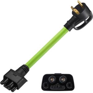 lot 14238 image: Nezyo NEMA TT-30 Adapter Compatible with Tesla Gen 2 Mobile Connector, 120V 24A TT-30 Camper Outlet Charger Adapter for Level 2 EV Charging Compatible with Tesla Model 3, S, X, Y, Safe 16 Inch Durable