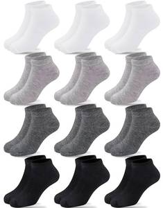 lot 14239 image: Duufin 12 Pairs Kids Socks Boys Girls Low Cut Ankle Socks for Kids 6-8 Year