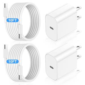 lot 14250 image: iPhone 17 16 15 Fast Charger Block and 10ft USB C to C Cable Cord Long for Apple iPhone 17 Pro Max17 Air16 Pro Max1615 Plus15iPad MiniSamsung,Type C Wall Charging Power Adapter Plug Cube Brick