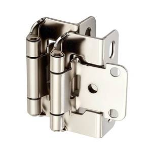 lot 14255 image: Home Expert Brushed Nickel Cabinet Hinges 12 Inch Overlay 4 Pack(2 Pairs)