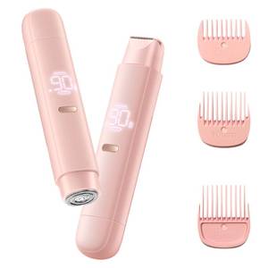 lot 14262 image: Bikini Trimmer for Women, 2 in 1 Electric Razor for Women Body Underarm Pubic Hair, Rechargeable LED Display Electric Trimmer