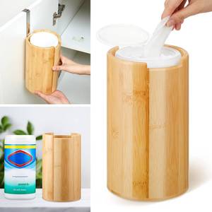lot 14268 image: SiliFine Bamboo Wipes Dispenser Container, Farmhouse Large Disinfectant Wall Mounted Disinfectant Wipes Holder Decorative Bamboo Kitchen Organizer for Bathroom Office Classroom Countertop Home