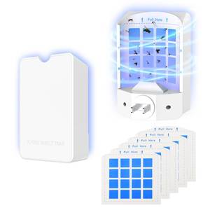 lot 14277 image: Acoswsi Indoor Fly Trap Plug in, Flying Insect Trap with Blue UV Light, Fruit Fly & Gnat Trap for Indoors, Mess-Free Bug Catcher for Home, 1 Device  5 Refill Glue Cards