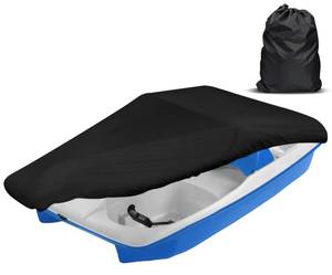 lot 14281 image: iCOVER Pedal Boat Cover, Fits 3 or 5 Person Paddle Boats Water Proof Heavy Duty Paddles Cover, Black