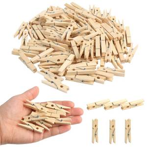 lot 14292 image: KIMOBER 1.77Inch Wooden Clothespins,Sturdy Natural Wooden Craft Peg Pins Clips for Photos Pictures Paper Crafts,100pcs