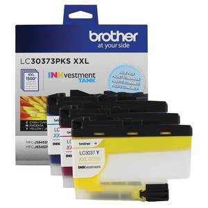 lot 14309 image: Brother Genuine LC30373PKS, 3-Pack Super High-Yield Color INKvestment Tank Ink Cartridges, Includes 1 Cartridge Each of Cyan, Magenta and Yellow Ink, Page Yield Up to 1,500 PagesCartridge, LC3037
