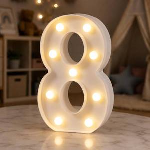 lot 14310 image: HXWEIYE Light Up Numbers-8, LED Marquee Number Lights Sign 26 Alphabet and 10 Number Big Lights Led Letters for Party Birthday Bar Battery Powered Christmas Decor Letter Lights (Warm White)