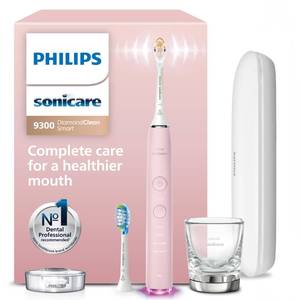lot 14337 image: Philips Sonicare DiamondClean Smart 9300 Electric Toothbrush - Sonic Toothbrush with App, Pressure Sensor, 12 Brushing Settings, Replacement Reminder, Travel Case, Pink, Model HX990325