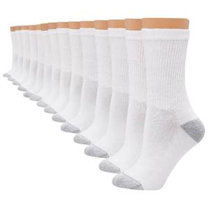 lot 14343 image: Cool Comfort Crew Socks, Soft Moisture-Wicking Socks, Shoe Sizes 5-9, 14-Pack