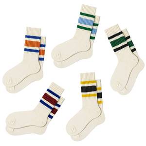 lot 14357 image: Fszsaa Fun Novelty Socks For Women Striped Retro Crew Socks Sporty Calf Socks Casual Cotton Socks Women