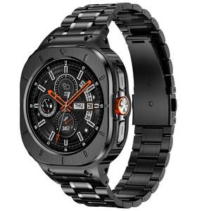 lot 14365 image: BAITEYOU Stainless Steel Bands with Case Compatible with Samsung Galaxy Watch Ultra 21 47mm (2025 2024), Rugged Protector Cover Metal Band for Galaxy Watch 7 8 Ultra for Men (Black)