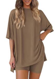 lot 14384 image: PRETTYGARDEN Women 2 Piece Lounge Set Airport Travel Outfit, Dark Khaki,M
