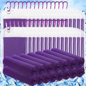 lot 19448 image: Hosuly 30 Pack Cooling Towels 40x12 Cooling Neck Wraps Soft Breathable Chilly Towel Ice Towels Microfiber Workout Towel for Yoga Sport Running Workout Gym Camping Fitness Activities(Purple)