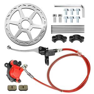 lot 19469 image: FVRITO Upgraded Mini Bike Hydraulic Disc Brake Kit for Baja DB30 Doodle Bug Blitz Dirt Bug Racer 97cc 79cc Predator 2.8hp Engine with 180mm Brake Disc Rotor Master Cylinder Caliper Pads Assembly Parts